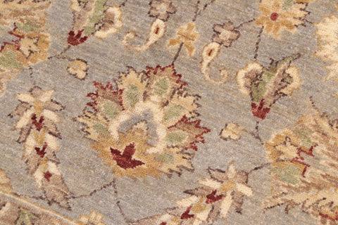 handmade Transitional Kafkaz Blue Beige Hand Knotted RECTANGLE 100% WOOL area rug 7' x 10'