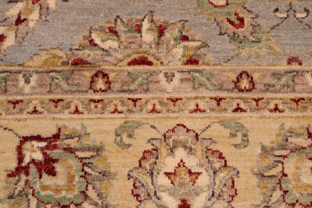 handmade Traditional Kafkaz Blue Beige Hand Knotted RECTANGLE 100% WOOL area rug 7 x 10