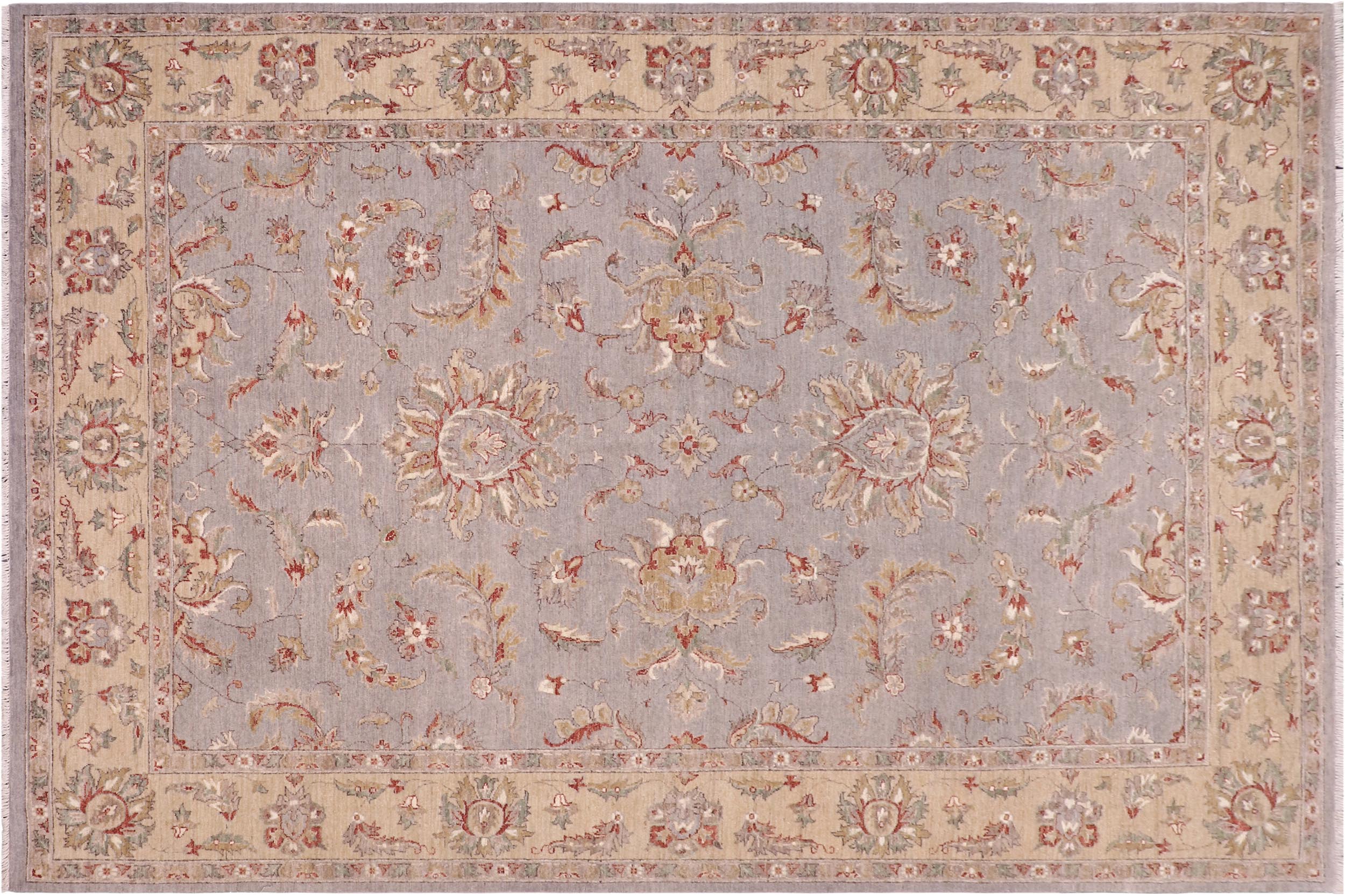 handmade Traditional Kafkaz Lt. Gray Gold Hand Knotted RECTANGLE 100% WOOL area rug 8x10