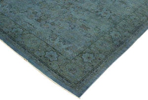 handmade Over Dyed Over Dyed Blue Lt. Green Hand Knotted RECTANGLE 100% WOOL area rug 8' x 10'