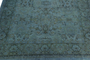 handmade Over Dyed Over Dyed Blue Lt. Green Hand Knotted RECTANGLE 100% WOOL area rug 8' x 10'