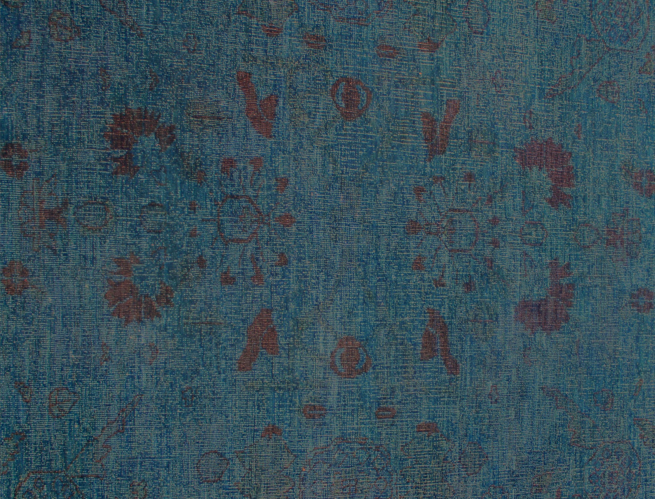 handmade Over Dyed Over Dyed Teal Teal Hand Knotted RECTANGLE 100% WOOL area rug 9' x 11'