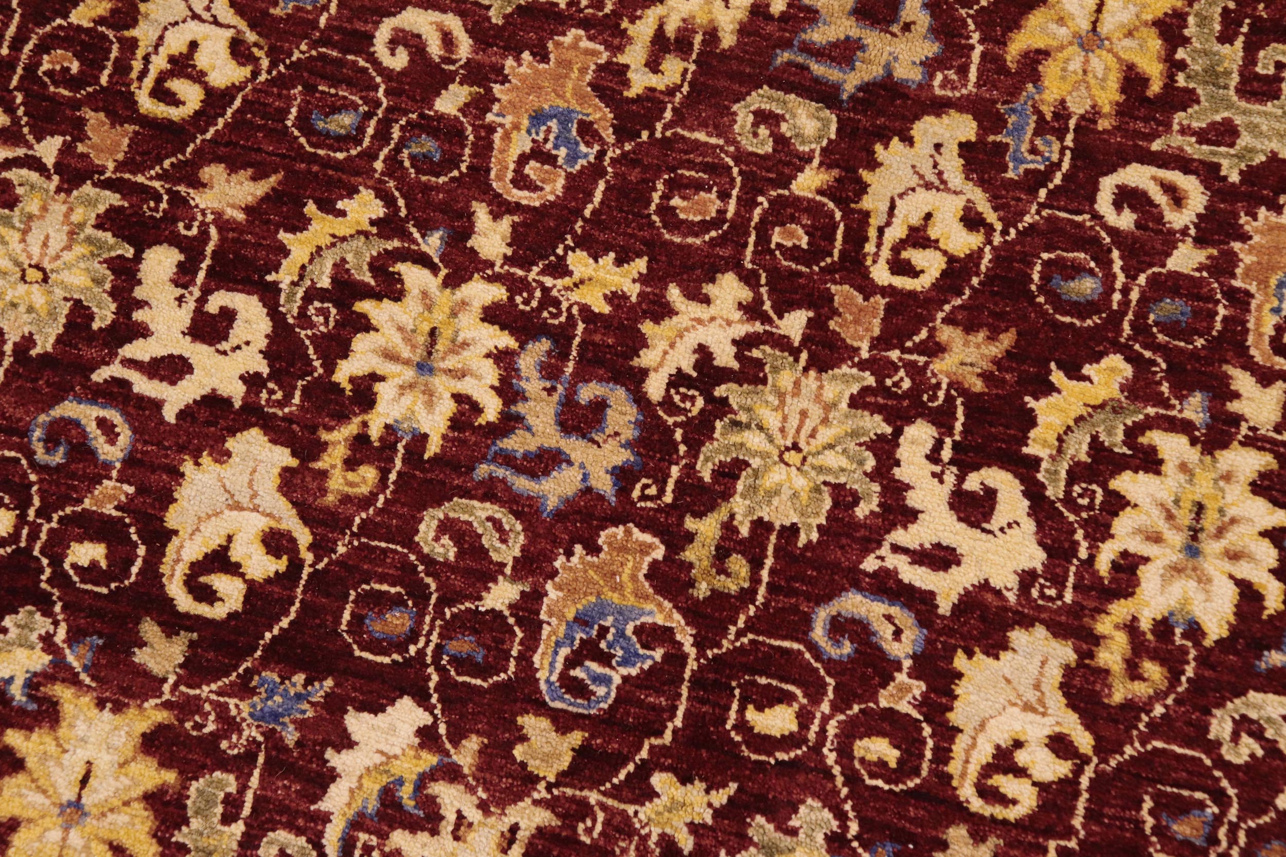 handmade Transitional Kafkaz Red Beige Hand Knotted RECTANGLE 100% WOOL area rug 9' x 12'