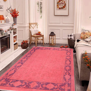 handmade Over Dyed Over Dyed Pink Blue Hand Knotted RECTANGLE 100% WOOL area rug 8' x 10'