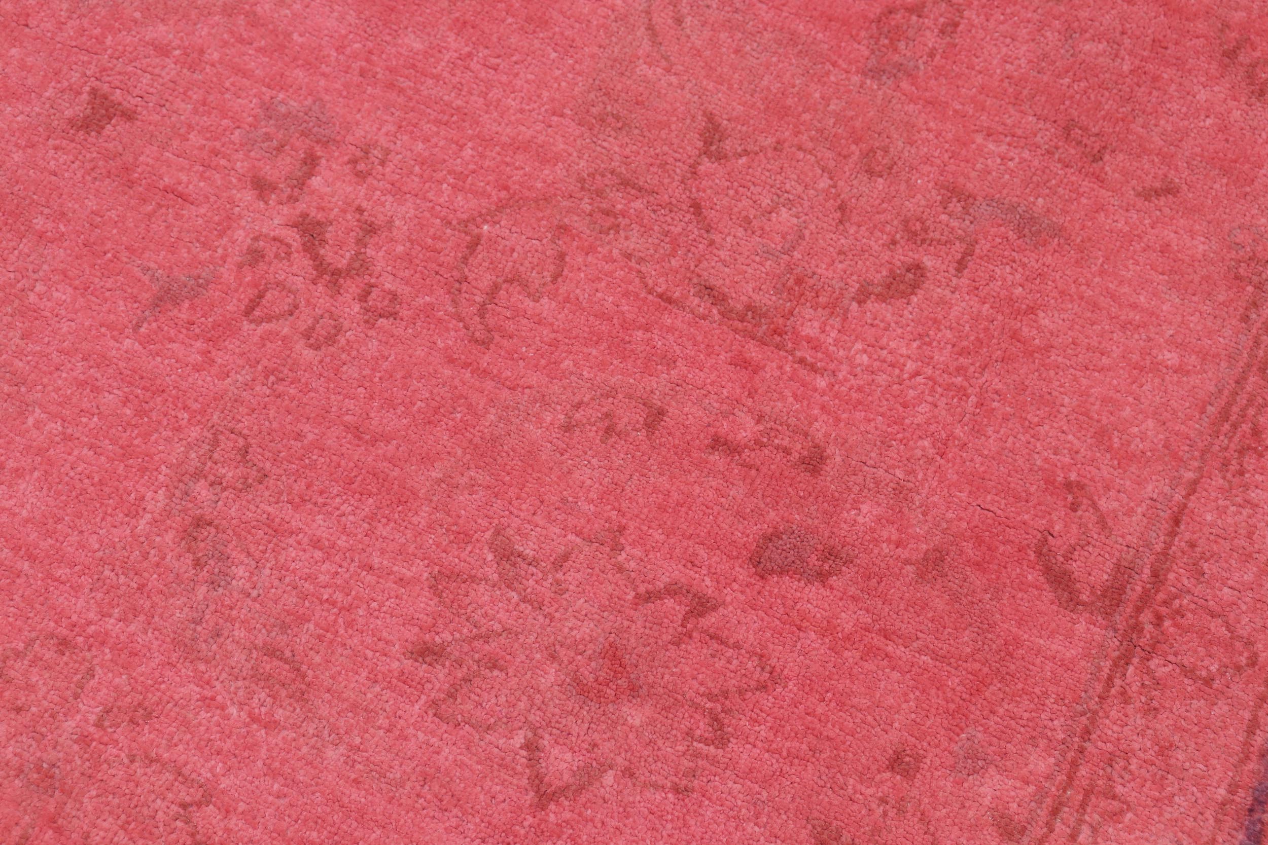 handmade Over Dyed Over Dyed Pink Blue Hand Knotted RECTANGLE 100% WOOL area rug 8' x 10'