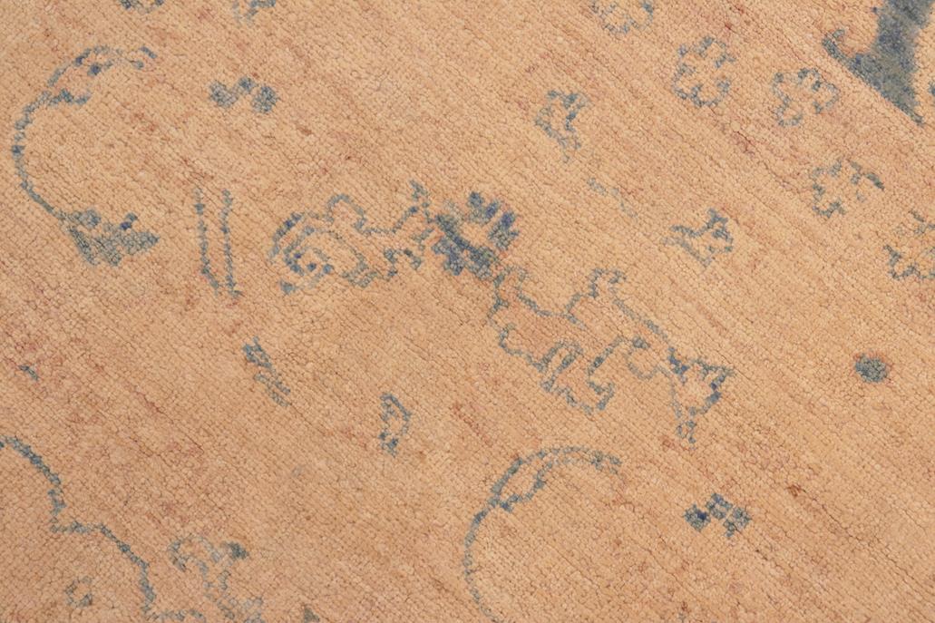 handmade Transitional Kafkaz Blue Beige Hand Knotted RECTANGLE 100% WOOL area rug 8 x 10