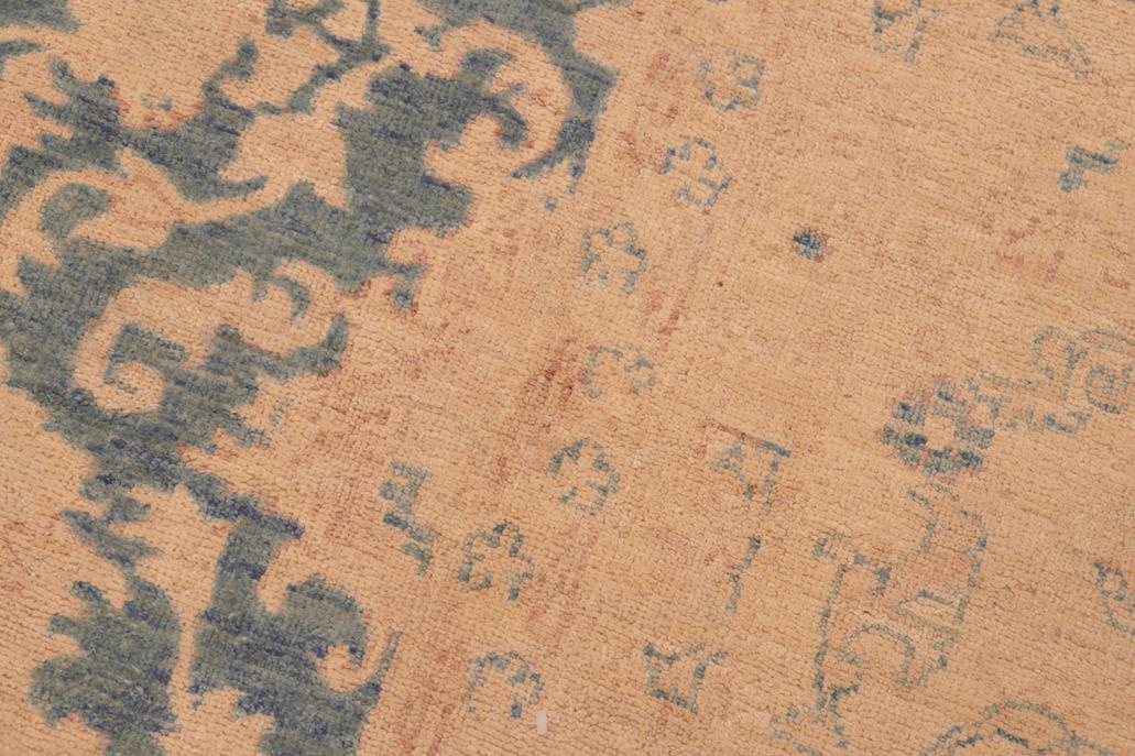 handmade Transitional Kafkaz Blue Beige Hand Knotted RECTANGLE 100% WOOL area rug 8 x 10