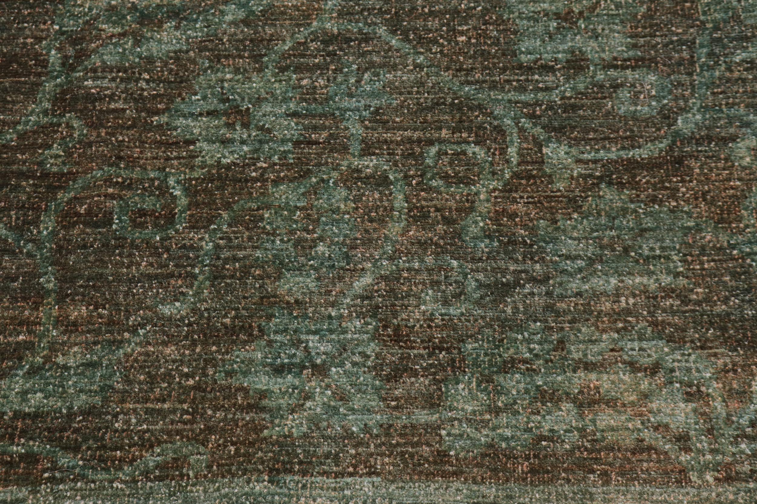 handmade Over Dyed Over Dyed Green Green Hand Knotted RECTANGLE 100% WOOL area rug 6' x 7'