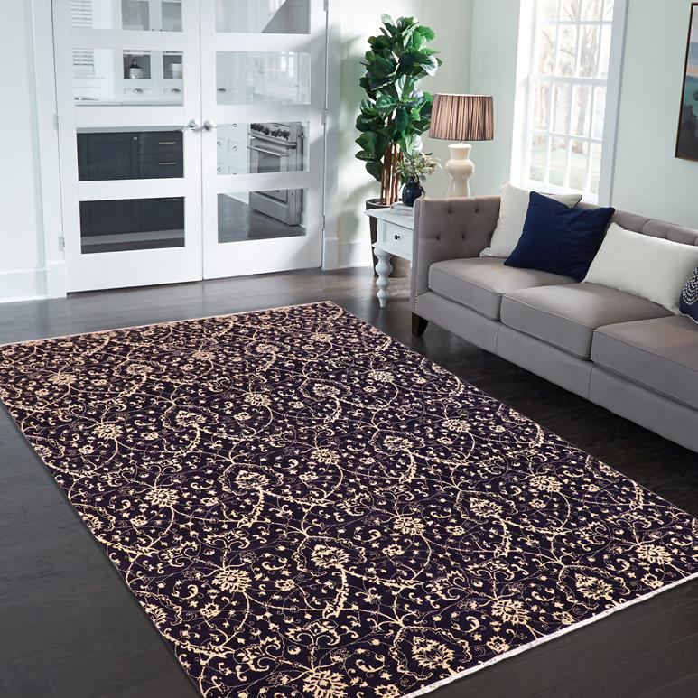 handmade Transitional Kafkaz Blue Beige Hand Knotted RECTANGLE 100% WOOL area rug 10 x 15