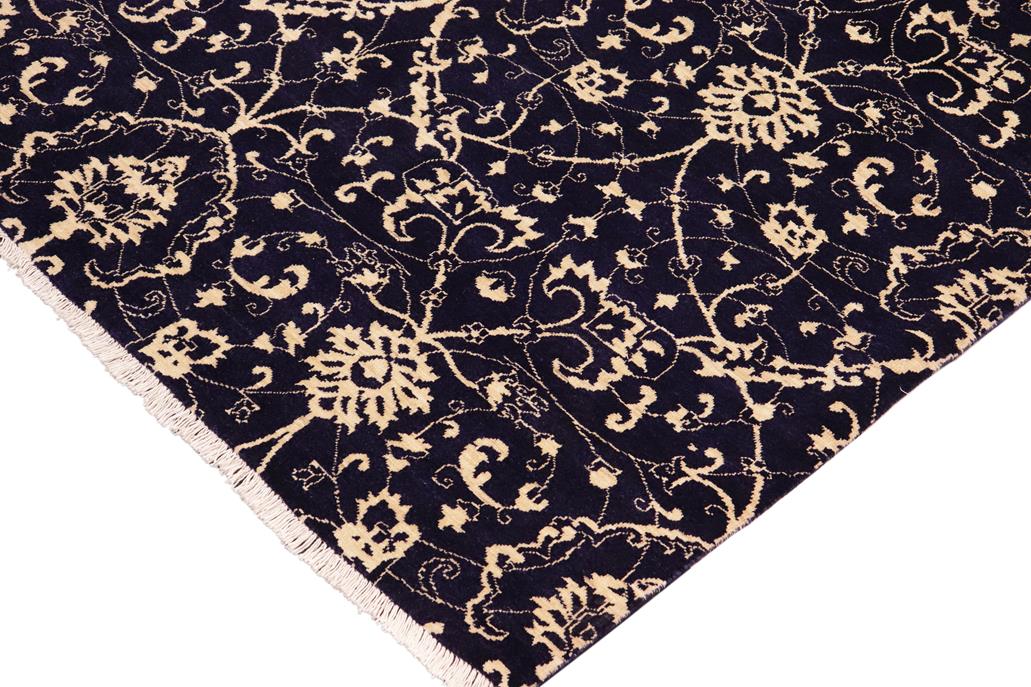 handmade Transitional Kafkaz Blue Beige Hand Knotted RECTANGLE 100% WOOL area rug 10 x 15