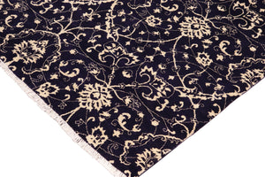 handmade Modern Kafkaz Blue Beige Hand Knotted RECTANGLE 100% WOOL area rug 10' x 15'