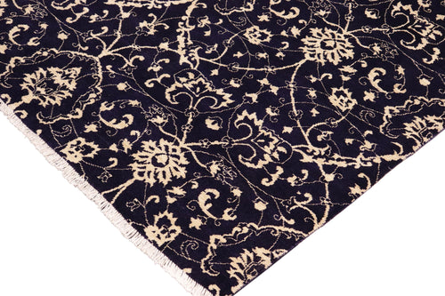 handmade Modern Kafkaz Blue Beige Hand Knotted RECTANGLE 100% WOOL area rug 10' x 15'
