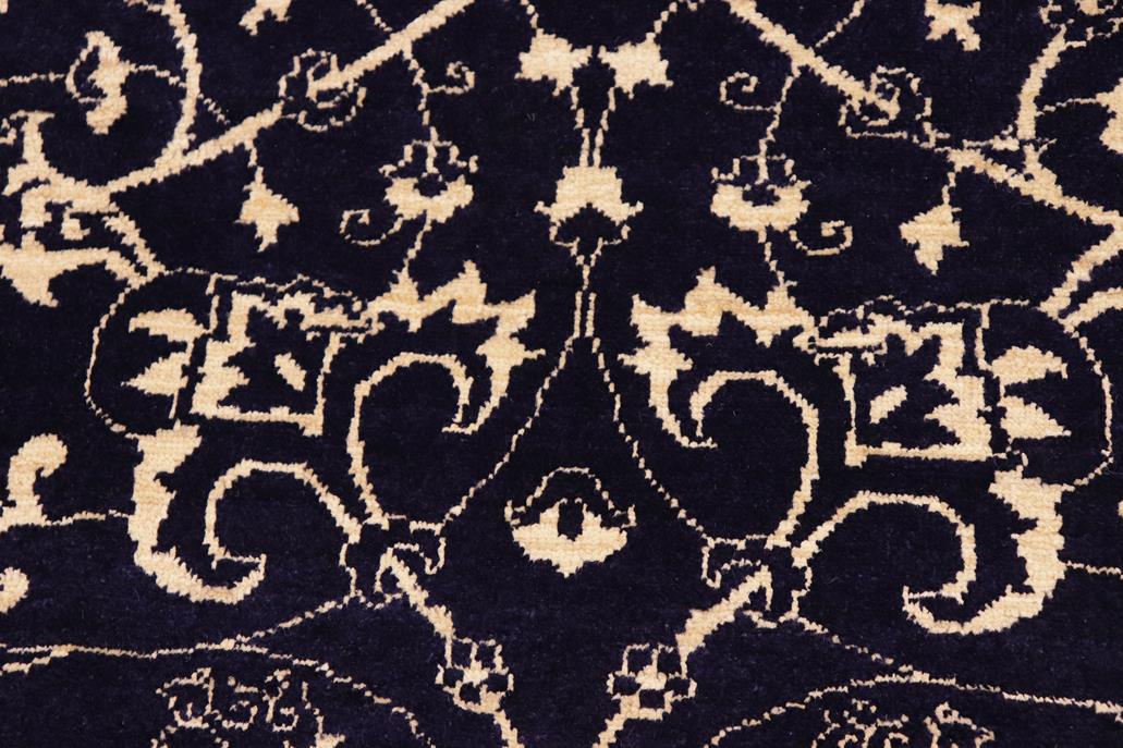 handmade Transitional Kafkaz Blue Beige Hand Knotted RECTANGLE 100% WOOL area rug 10 x 15