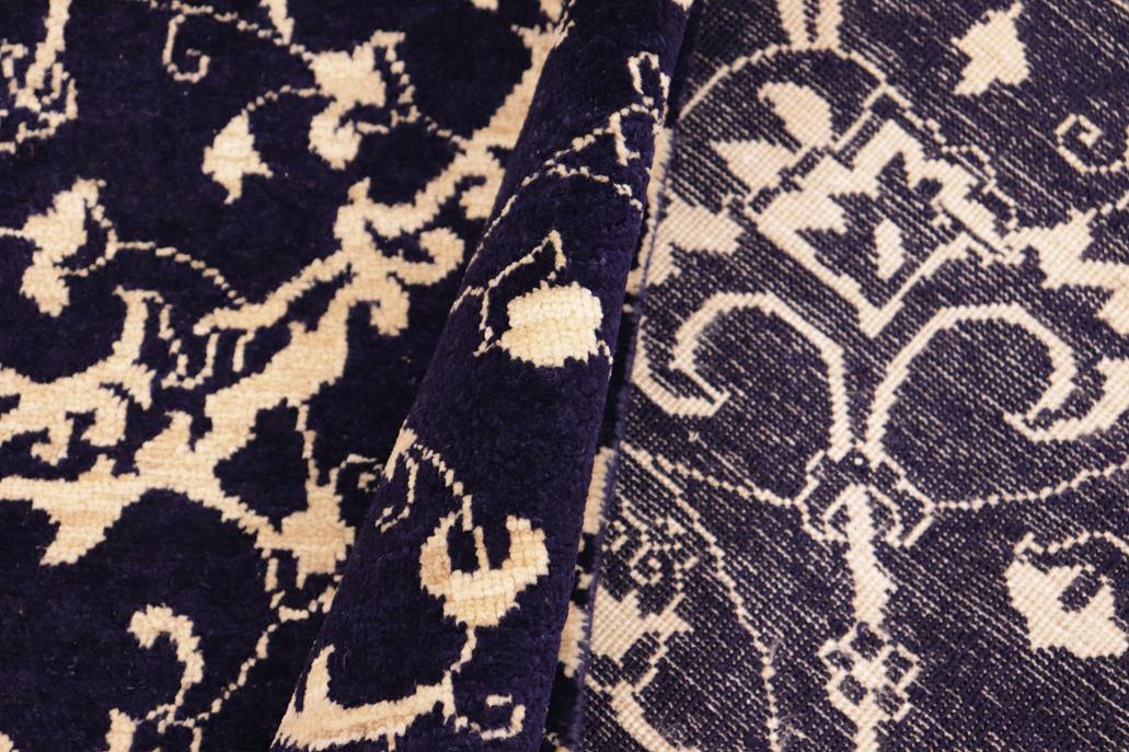 handmade Transitional Kafkaz Blue Beige Hand Knotted RECTANGLE 100% WOOL area rug 10 x 15