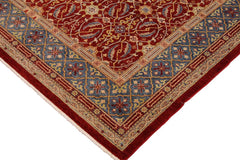 handmade Transitional Kafkaz Red Blue Hand Knotted RECTANGLE 100% WOOL area rug 9 x 11