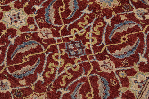 handmade Transitional Kafkaz Red Blue Hand Knotted RECTANGLE 100% WOOL area rug 9' x 11'