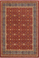 handmade Transitional Kafkaz Red Blue Hand Knotted RECTANGLE 100% WOOL area rug 9 x 11
