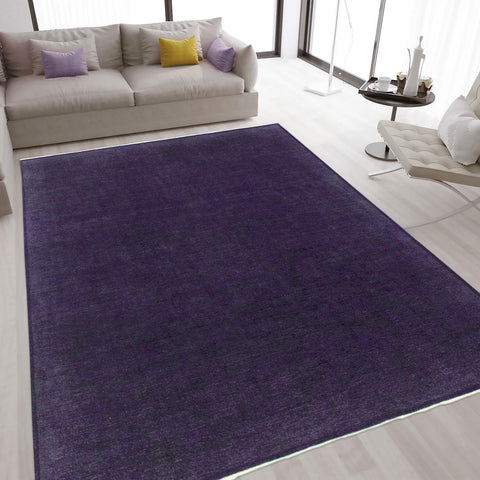 handmade Over Dyed Over Dyed Purple Purple Hand Knotted RECTANGLE 100% WOOL area rug 9' x 12'