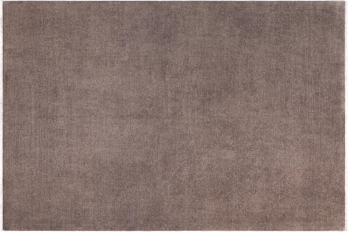 8x10 hand knotted overdyed wool rug in silver and light gray - Artisan Overdyed Magali