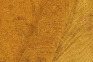 handmade Over Dyed Over Dyed Dark Gold Yellow Hand Knotted RECTANGLE 100% WOOL area rug 8' x 10'