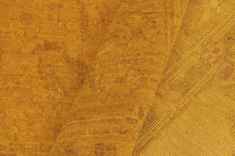 handmade Over Dyed Over Dyed Dark Gold Yellow Hand Knotted RECTANGLE 100% WOOL area rug 8' x 10'