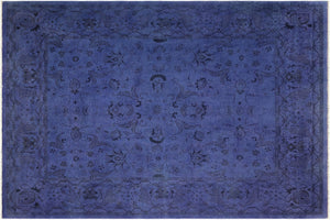 8x10 hand knotted overdyed wool rug in purple - Vintage Color Reform Logan