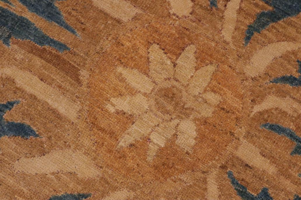 handmade Traditional Kafkaz Blue Gold Hand Knotted RECTANGLE 100% WOOL area rug 10 x 14