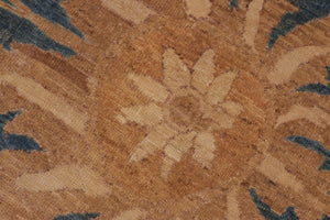 handmade Transitional Kafkaz Blue Gold Hand Knotted RECTANGLE 100% WOOL area rug 10' x 14'