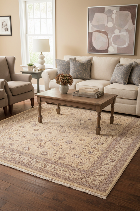 handmade Transitional  Lt. Gold Lt. Gold Hand Knotted RECTANGLE 100% WOOL area rug 10' x 15'