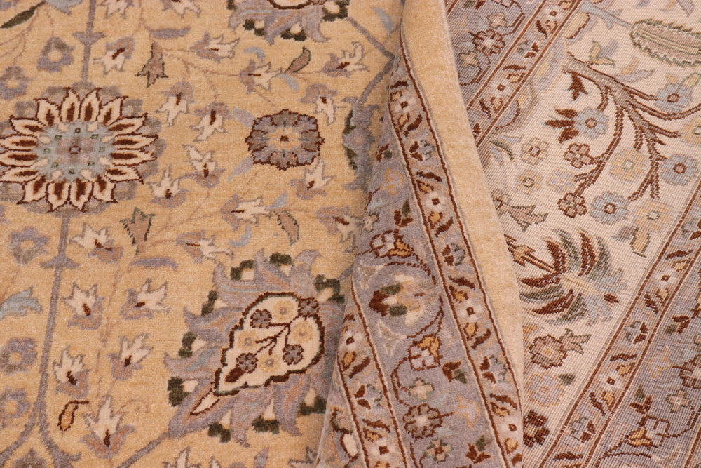 handmade Transitional  Lt. Gold Lt. Gold Hand Knotted RECTANGLE 100% WOOL area rug 10' x 15'