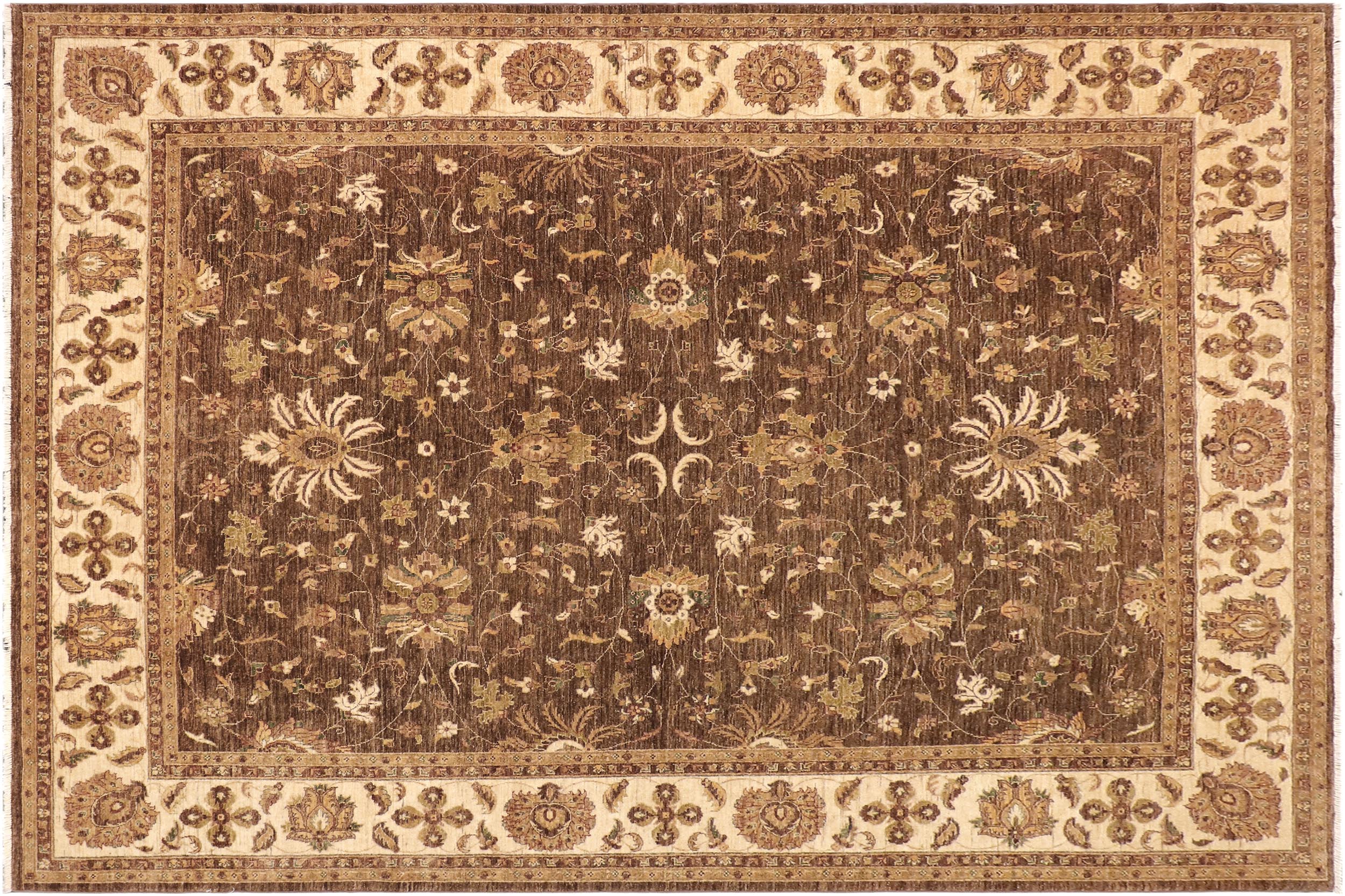 handmade Traditional Kafkaz Brown Beige Hand Knotted RECTANGLE 100% WOOL area rug 9x12