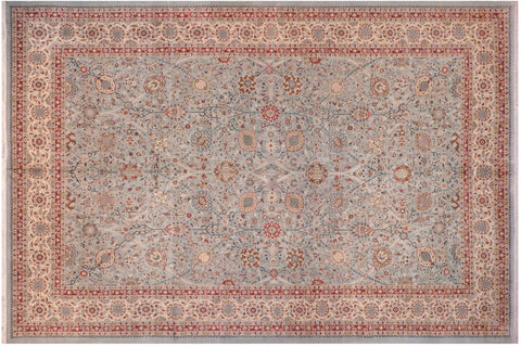 handmade Traditional  Lt. Blue  Hand Knotted  100% WOOL area rug 12' x 18'