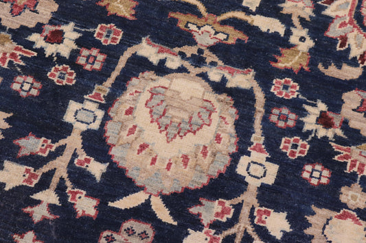 handmade Transitional Kafkaz Blue Rust Hand Knotted RECTANGLE 100% WOOL area rug 13' x 19'