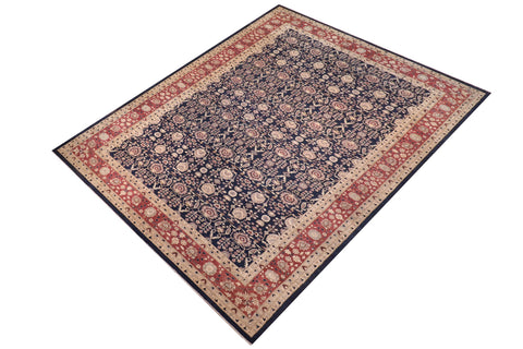 handmade Transitional Kafkaz Blue Rust Hand Knotted RECTANGLE 100% WOOL area rug 13' x 19'