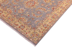 handmade Traditional Kafkaz Lt. Gray Blue Hand Knotted RECTANGLE 100% WOOL area rug 5 x 8