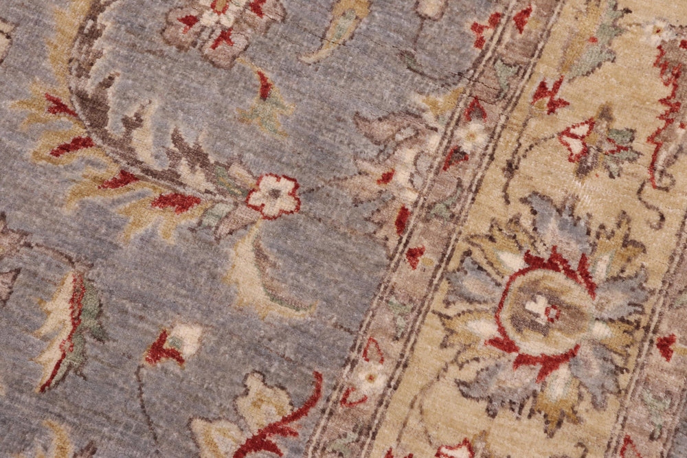 handmade Traditional Kafkaz Lt. Gray Blue Hand Knotted RECTANGLE 100% WOOL area rug 5x8