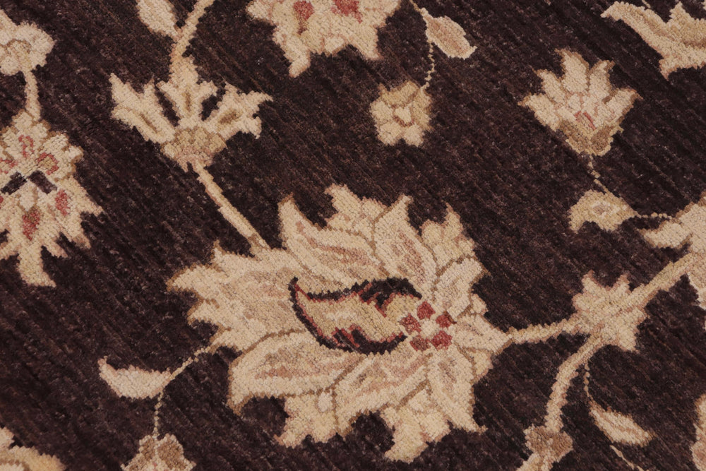 handmade Transitional Kafkaz Aubergine Dull Orange Hand Knotted RECTANGLE 100% WOOL area rug 9' x 12'