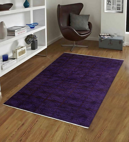handmade Over Dyed Over Dyed Purple Red Hand Knotted RECTANGLE 100% WOOL area rug 5' x 6'