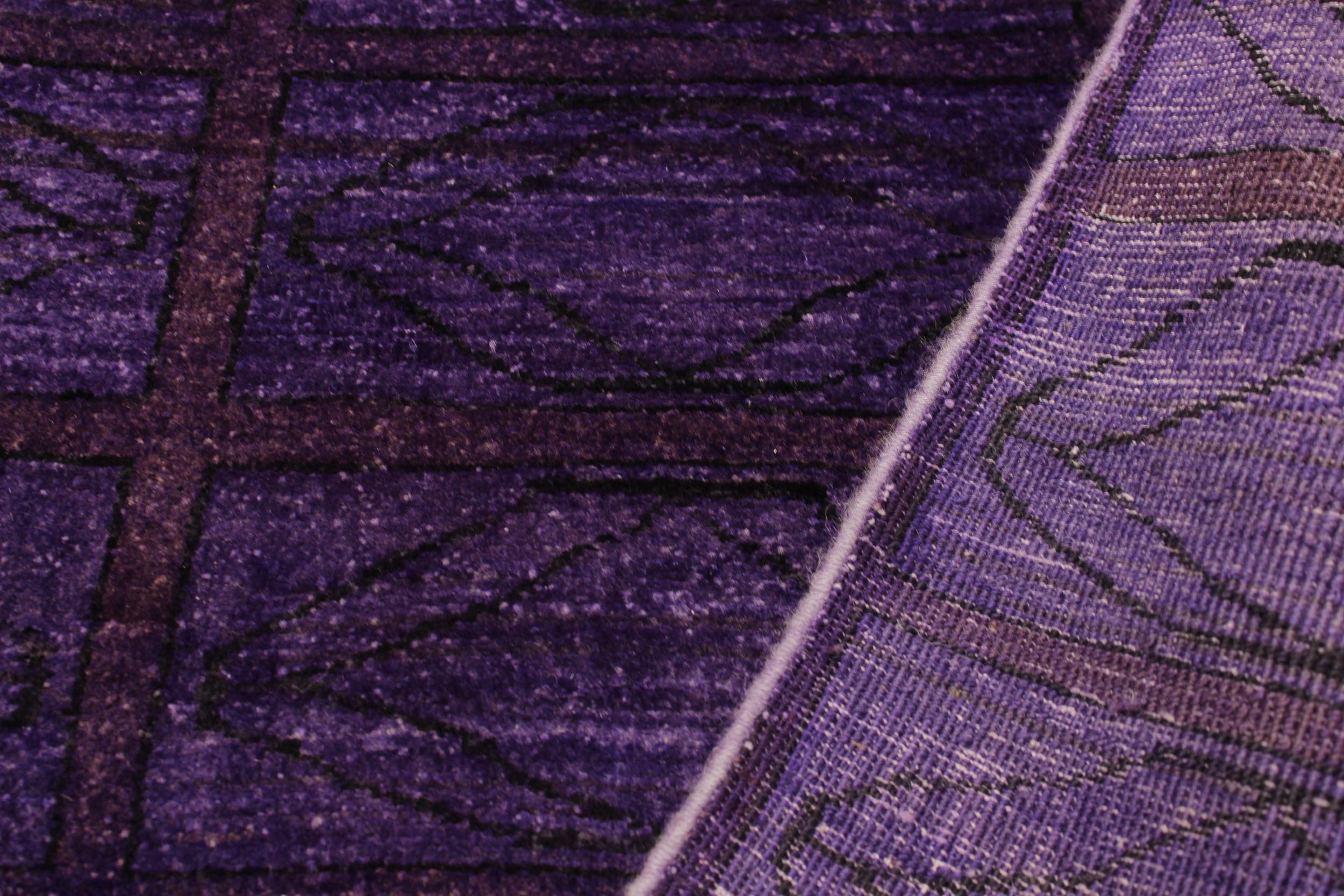 handmade Over Dyed Over Dyed Purple Red Hand Knotted RECTANGLE 100% WOOL area rug 5' x 6'