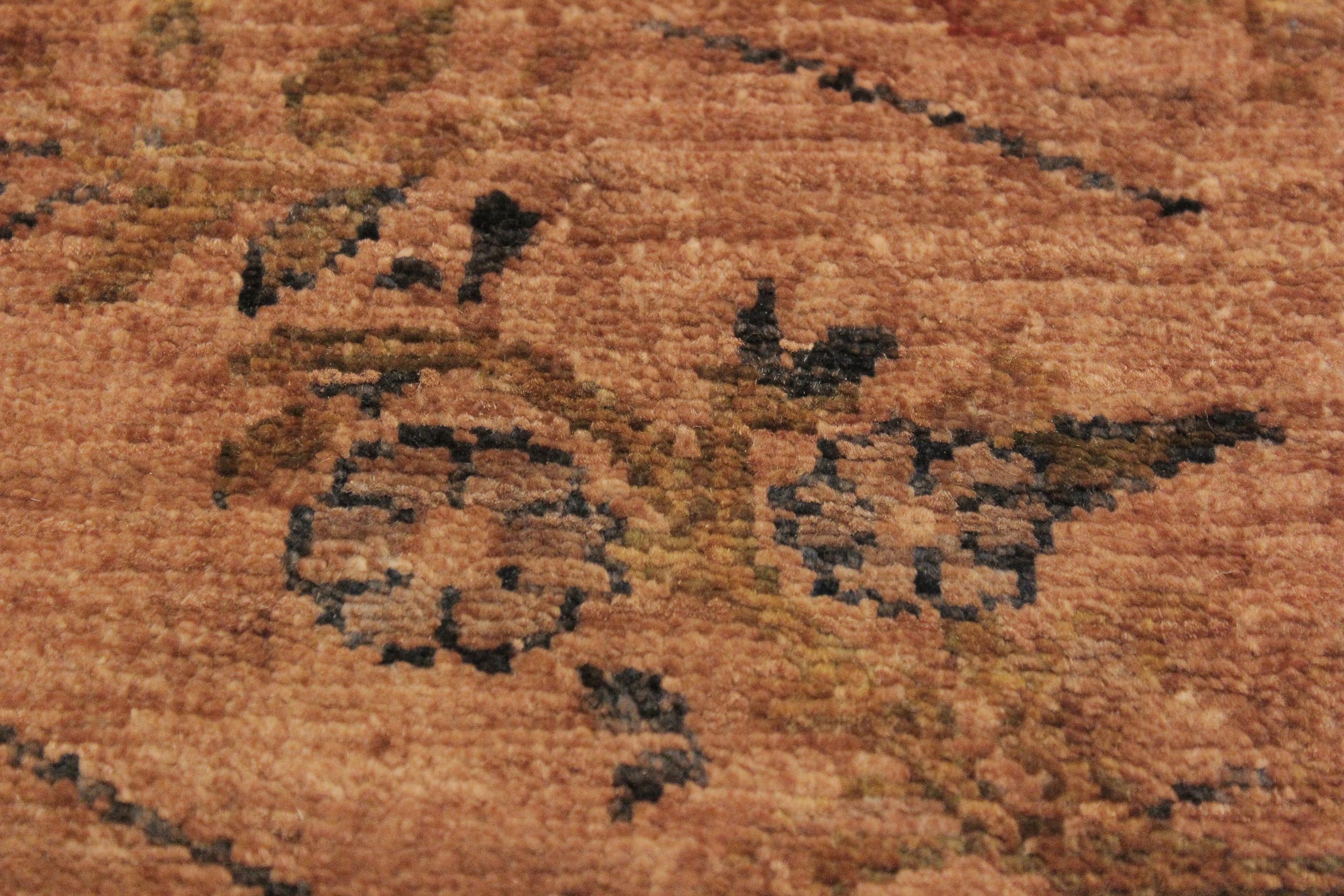 handmade Over Dyed Over Dyed Lt.orange Orange Hand Knotted RECTANGLE 100% WOOL area rug 4' x 6'