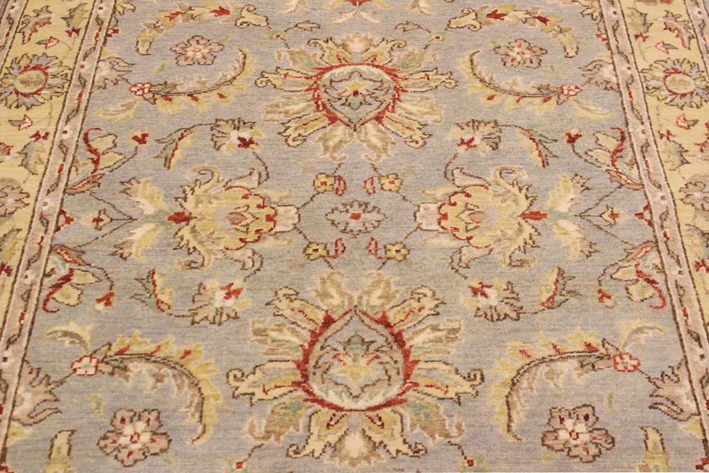 handmade Traditional  Gray Blue Hand Knotted RECTANGLE 100% WOOL area rug 4 x 6