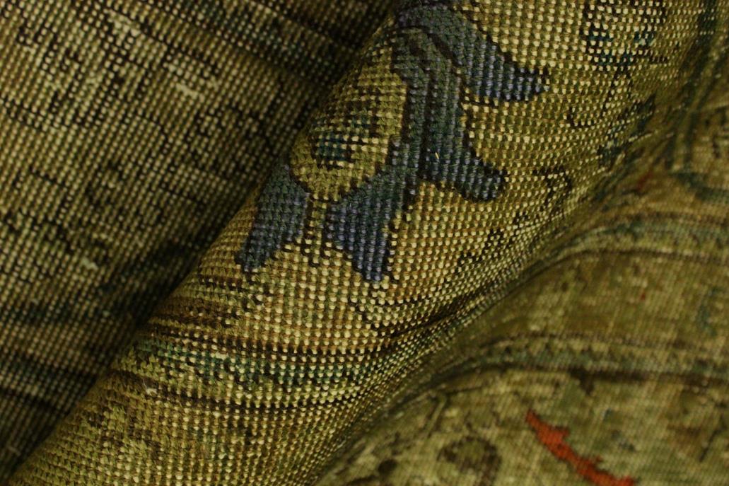 handmade Vintage Vintage Green Gray Hand Knotted RECTANGLE 100% WOOL area rug 10x13