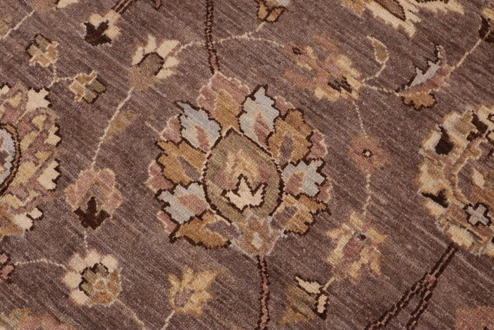handmade Transitional Kafkaz Brown Beige Hand Knotted RECTANGLE 100% WOOL area rug 9' x 12'