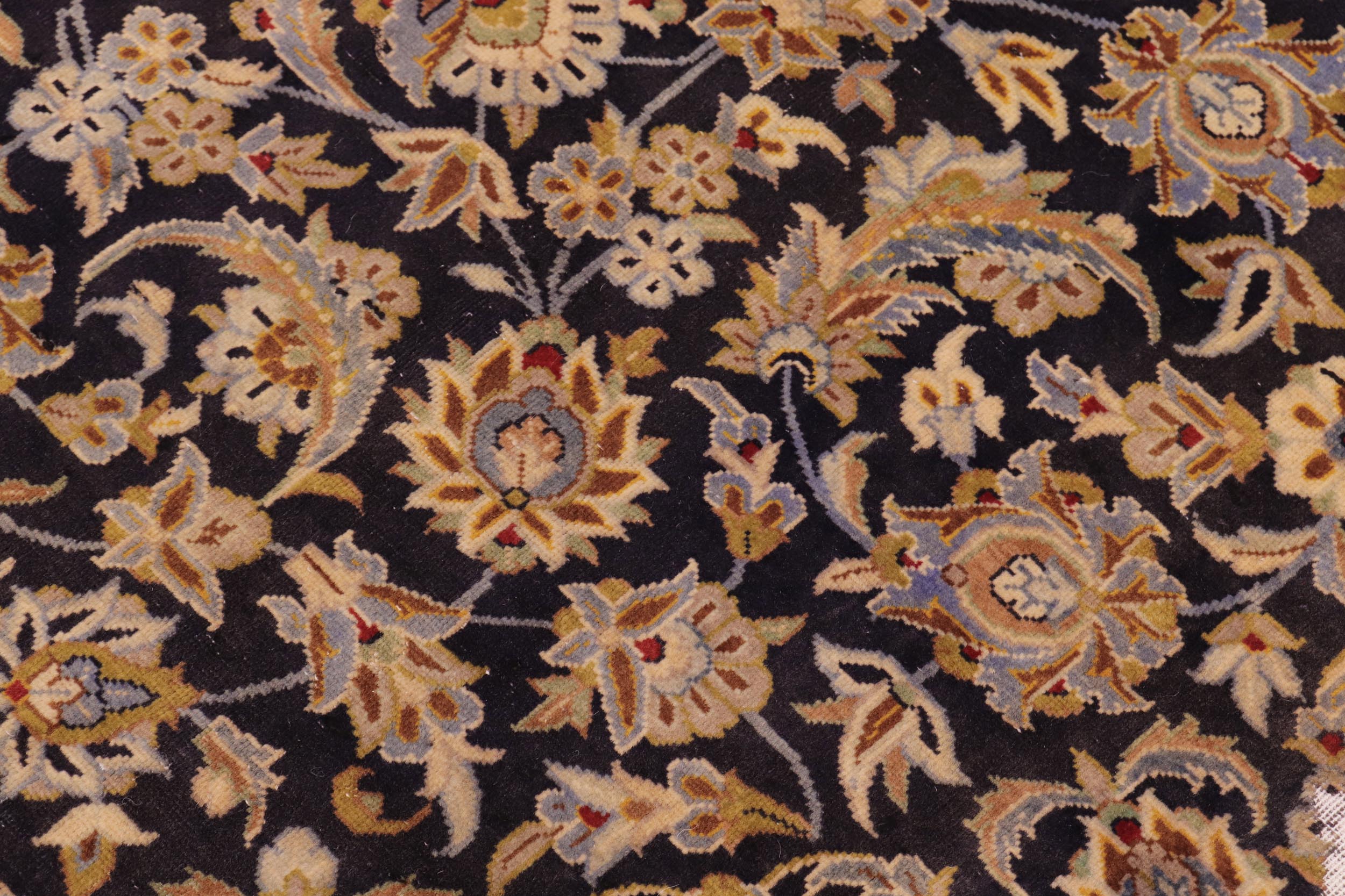 handmade Vintage Vintage Blue Gold Hand Knotted RECTANGLE 100% WOOL area rug 8' x 11'