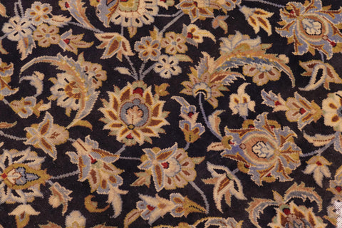 handmade Vintage Vintage Blue Gold Hand Knotted RECTANGLE 100% WOOL area rug 8' x 11'