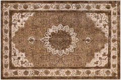 handmade Vintage Vintage Blue Charcoal Hand Knotted RECTANGLE 100% WOOL area rug 7' x 10'