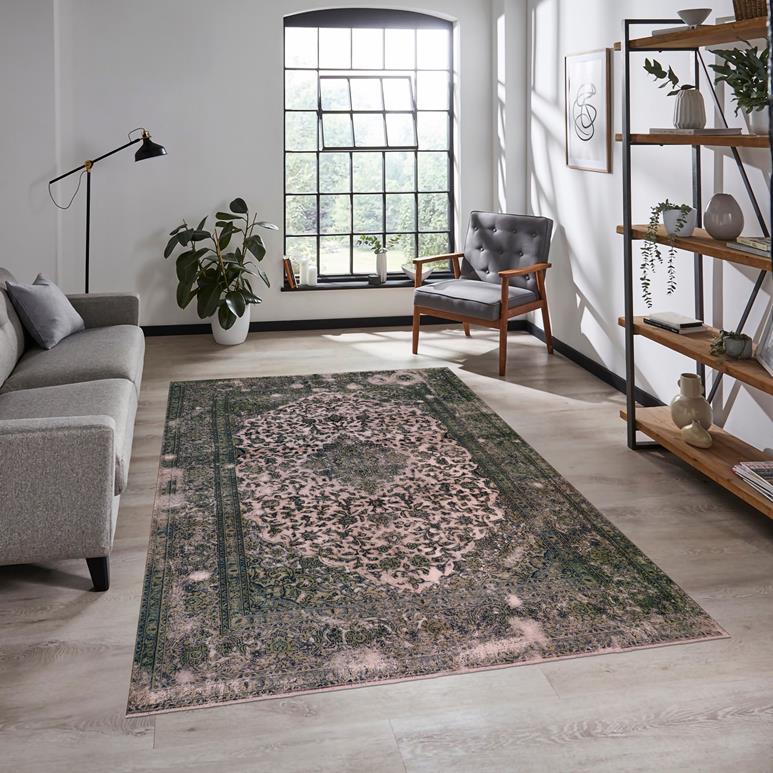 handmade Vintage Vintage Beige Green Hand Knotted RECTANGLE 100% WOOL area rug 8x11