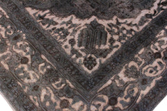 handmade Vintage Vintage Gray Tan Hand Knotted RECTANGLE 100% WOOL area rug 8' x 12'
