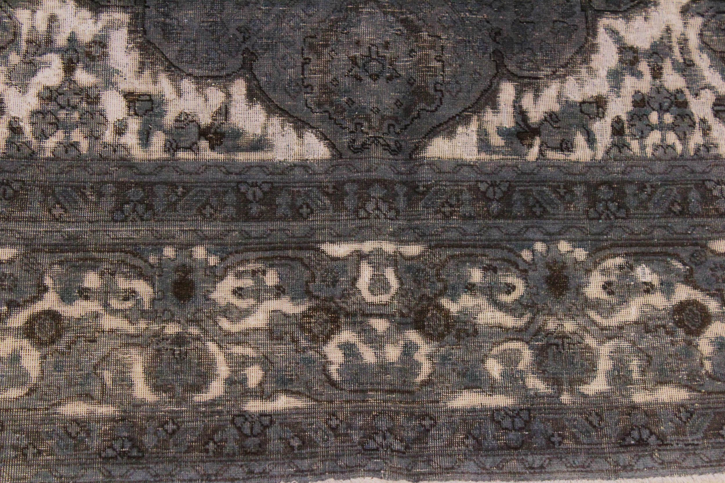 handmade Vintage Vintage Gray Tan Hand Knotted RECTANGLE 100% WOOL area rug 8' x 12'