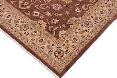 handmade Traditional Kafkaz Brown Beige Hand Knotted RECTANGLE 100% WOOL area rug 9x11